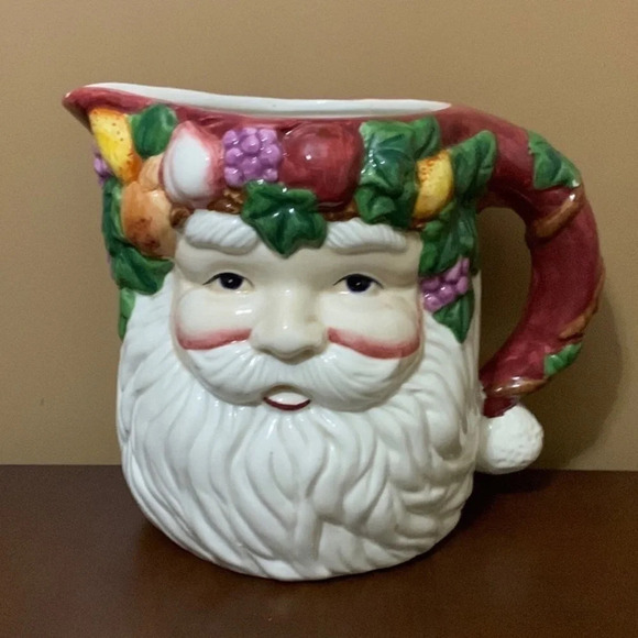 Wang’s Ceramic Christmas Santa Pitcher - Picture 1 of 6